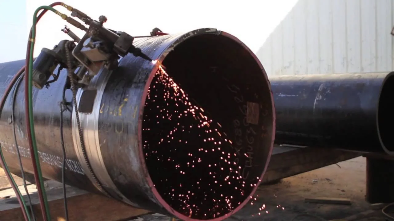 Bevel processing of steel pipes