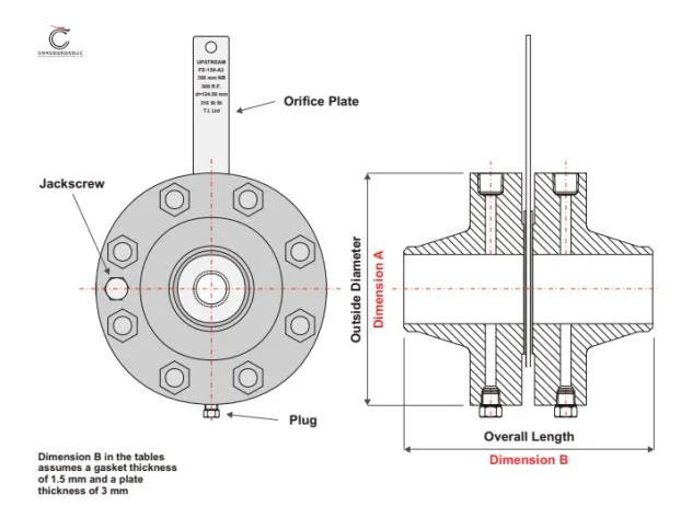 Drawing of Orifice Flanges: